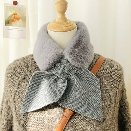 

Scarf Clearance Lovely Women Trendy Winter Faux Villus Scarf Outerwear Lady Scarf Warm Bib Gray