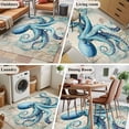 thumbnail image 5 of Area Rugs 2.7'x5', Teal Octopus Coastal Carpet for Living Room Bedroom Dining Room, Vintage Summer Beach Nautical Throw Kitchen Rugs Non Slip Washable Rectangle Indoor Outdoor Rugs, 5 of 8