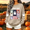 thumbnail image 4 of NTACZA Womens Sweatshirt Halloween Crew Neck Spooky Season Sweatshirt Cute Ghost Grapic Long Sleeve Cozy Pullover Tops Daily Outfits Beige L, 4 of 6