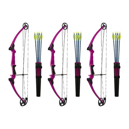 Genesis Archery Left-Handed Compound Bow Archery Kit Purple (3 Pack)