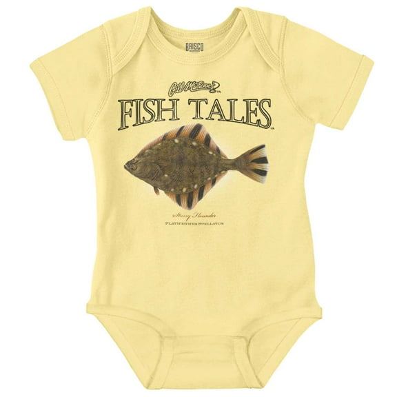 Gill McFinn Flounder Fishing Fish Romper Boys or Girls Infant Baby Brisco Brands 12M