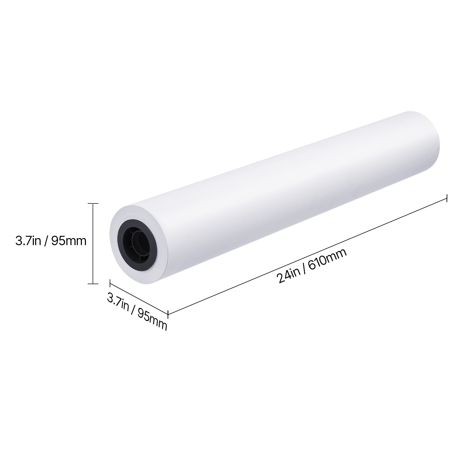 KFFKFF 24 in x 150 ft Wide Format Plotter Paper, 20 LB (80 g/m²) CAD Bond Rolls, 2-Pack with 2 in Core