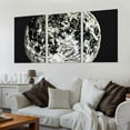 thumbnail image 2 of ONETECH  -  Framed Moon Phases Canvas Wall Art, Black and White Bedroom Wall Decor, Abstract Giclee Space Artwork with Matting and Acrylic Panel Sealing, for Home and 12''x16''X3 Panels, 2 of 4