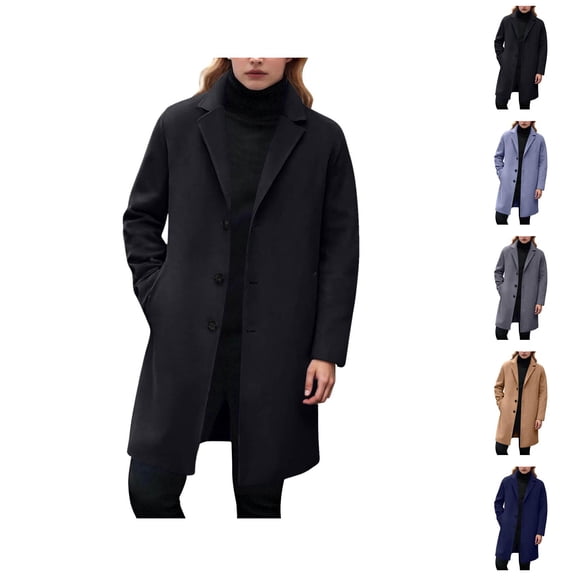 Trench Coat Women Men 2025 Classic Casual Single Long Sleeve Notch Lapel Knee Length Overcoat Outerwear