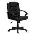 thumbnail image 2 of Emma + Oliver Mid-Back Black LeatherSoft Ripple/Accent Stitch Swivel Task Office Chair, 2 of 12