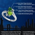 thumbnail image 2 of Gem Stone King 925 Sterling Silver Green Nano Emerald Green Peridot and White Lab Grown Diamond Ring for Women (1.50 Cttw, Heart Shape 6MM, Gemstone May Birthstone, Size 6), 2 of 6