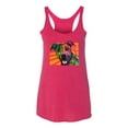 thumbnail image 2 of Cute Smiling Neon Pitbull Dog Breed Dog Lover Tri-Blend Racerback Tank Top, Shocking Pink, X-Large, 2 of 3