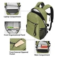 thumbnail image 5 of JIALIOU 14" Laptop Backpack Waterproof Airline Approved Stylish Casual Daypack for Travel Business College Work, Chartreuse, 5 of 8