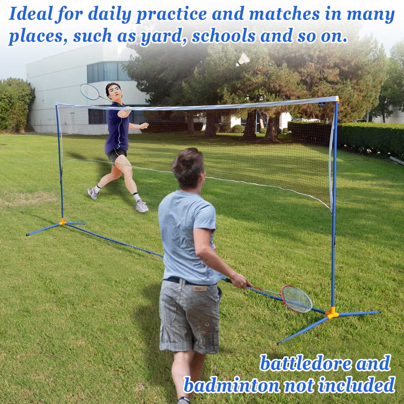 LARGE Volleyball Badminton Tennis Net Portable Training Beach with carrying bag STAND