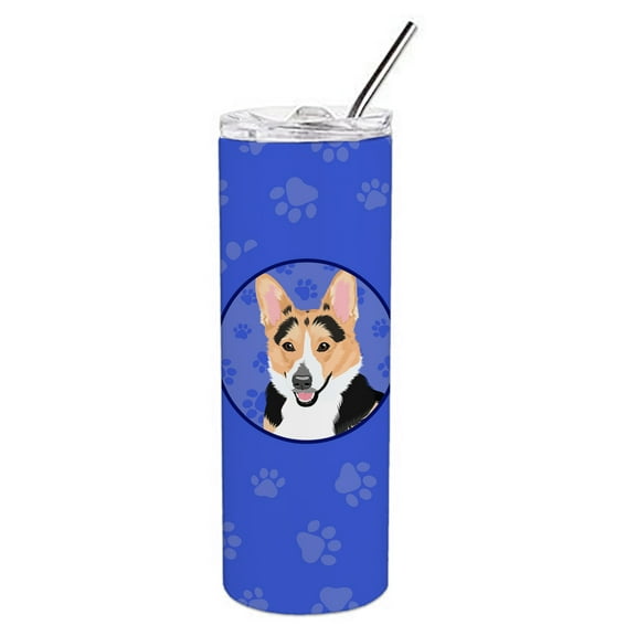 Carolines Treasures WDK1135TBL20 Pembroke Welsh Corgi Tricolor Red-Headed  Stainless Steel 20 oz Skinny Tumbler Blue 20