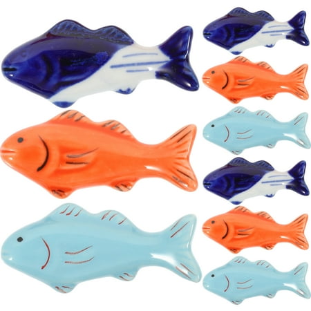 

HOMEMAXS 9pcs Ceramic Chopstick Rest Fish Shape Chopsticks Stand Spoon Fork Cutter Holder