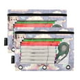 thumbnail image 2 of Cartoon Bear Cloud Rainbow Star 2 Pack Pencil Pouch for 3 Ring Binder Smooth Zipper Folders with Pockets Clear Window Pencil Case, 2 of 6