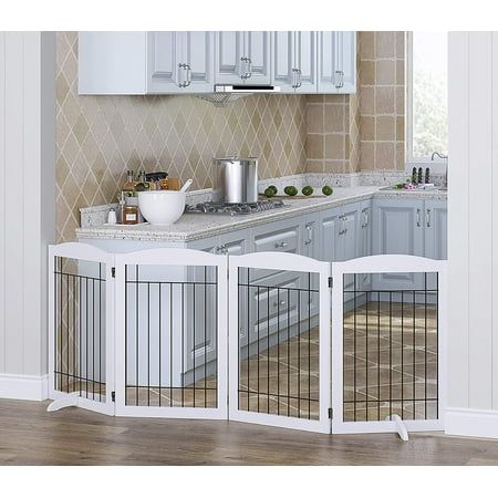 UPC: 0788601002219 | Pawland Freestanding Wire Pet Gate for Dogs  60 inches Extra Wide  30 inches Tall Dog Gate  White- 3 Panels