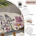 thumbnail image 6 of Purple Flowers Fitted Tablecloth with Elastic Edged, Round Table Cloth for Dining Table, Spring Butterflies Lavender Daisy Beige Waterproof Oil Proof Table Cover for Indoor Outdoor 45"-54", 6 of 8