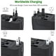 thumbnail image 2 of Adaptador de viaje universal todo en uno para enchufes de pared y carga USB dual en todo el mundo. Rojo Verde Universal, 2 of 7