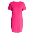 thumbnail image 6 of Time and Tru Women's Cotton T-Shirt Dress with Short Sleeves, Sizes XS-XXXL, 6 of 6