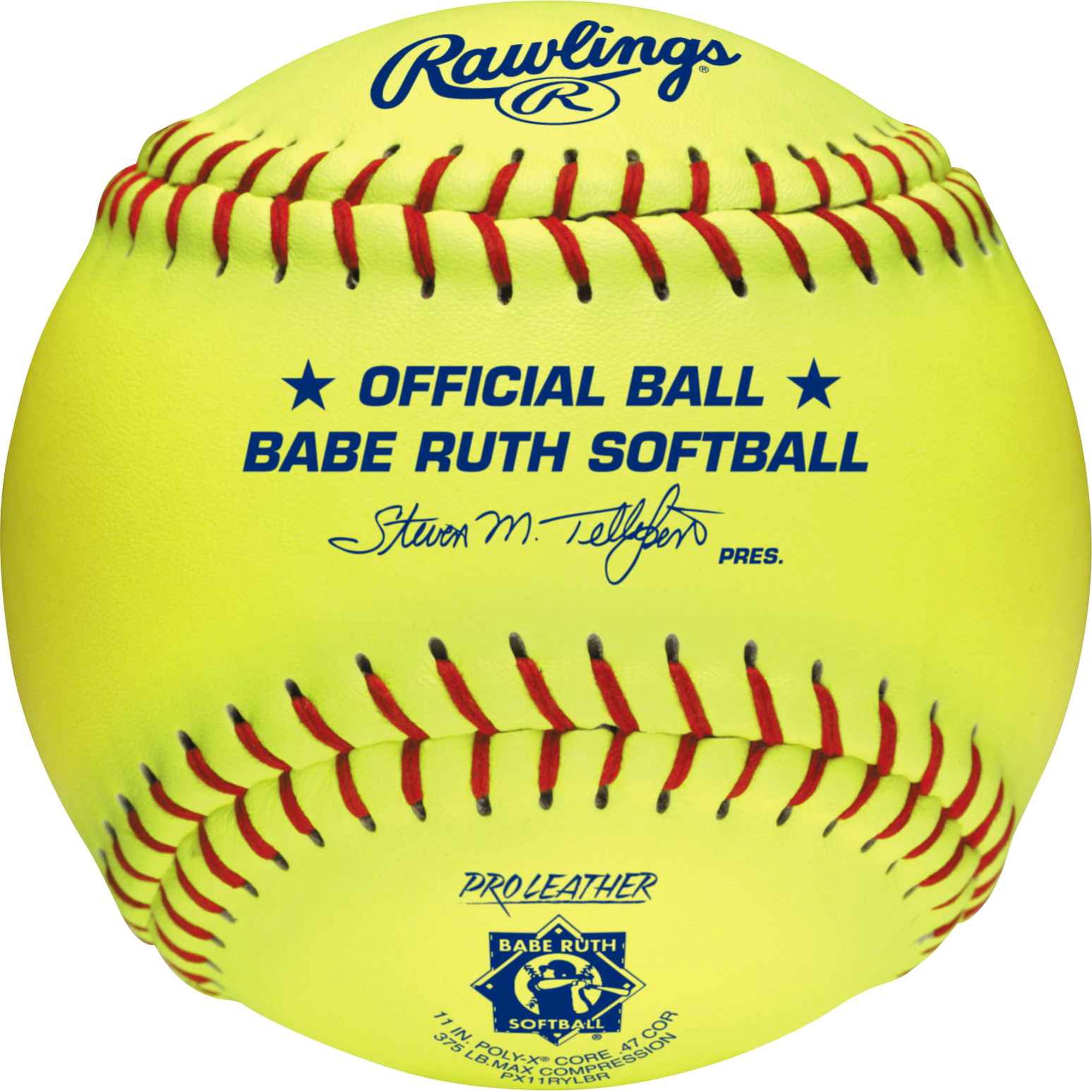 Rawlings | Official Babe Ruth League 11" Softballs | PX11RYLBR | 12U+ | 12 Count