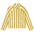 thumbnail image 4 of Jackets for Women Winter Coat Jackets Flannel Stand Collar Jacket(Aesthetic Golden Yellow And White Vertical,Size:S-4XL), 4 of 7