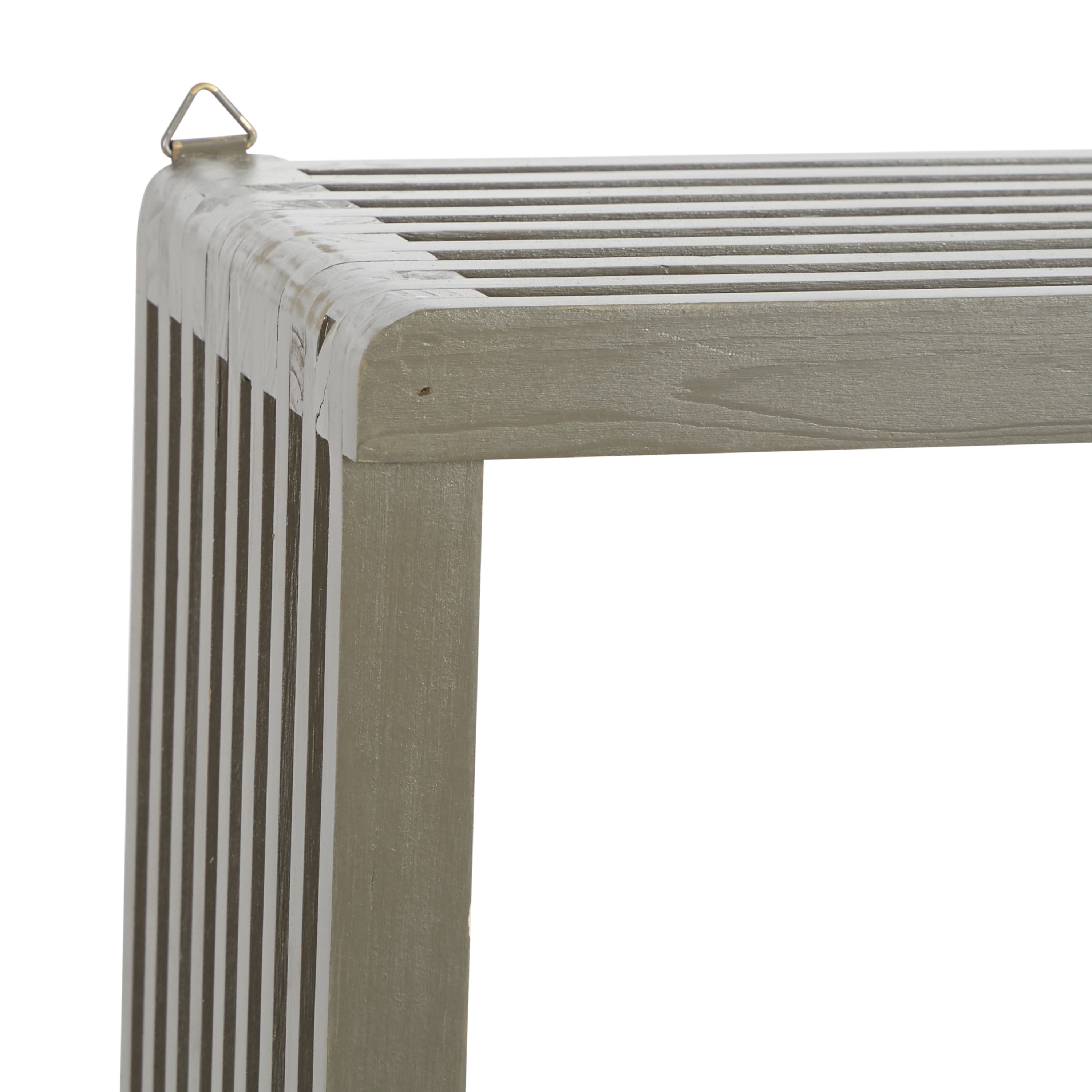 DecMode Grey Wood Contemporary Wall Shelf