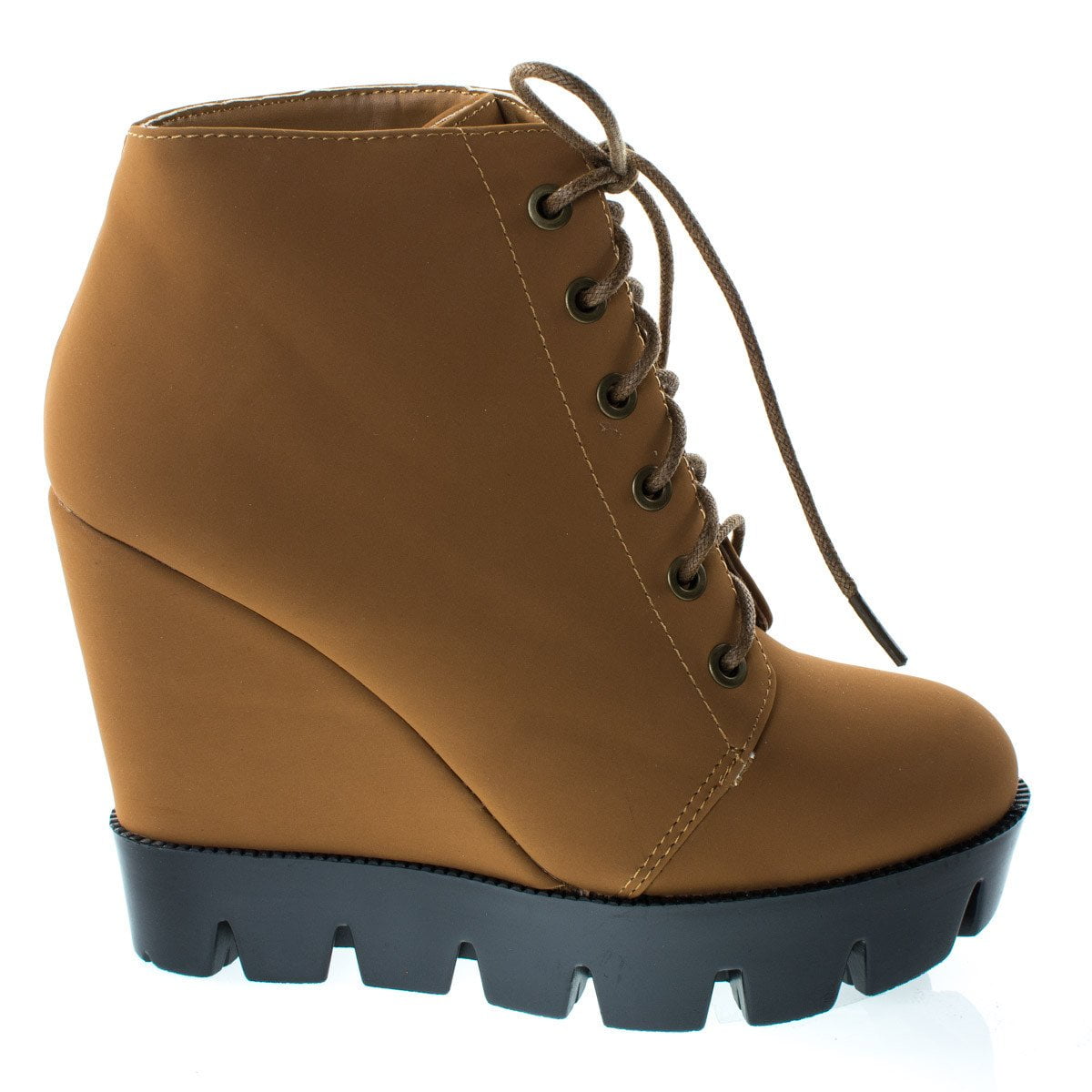 fur lined wedge ankle boots