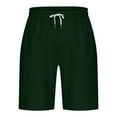 thumbnail image 5 of Puntoco Men's Cargo Shorts 3/4 Men's Lace-up Elastic Waist Pocket Exercise Fitness Home Half Shorts Pants Green 14(XXXXL), 5 of 6
