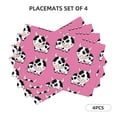 thumbnail image 2 of Placemats Set Of 4 / 6, Cute Cow Pink Placemats For Dining Table Indoor/Outdoors Heat Resistant Washable Placemats 18" X 12", 2 of 8