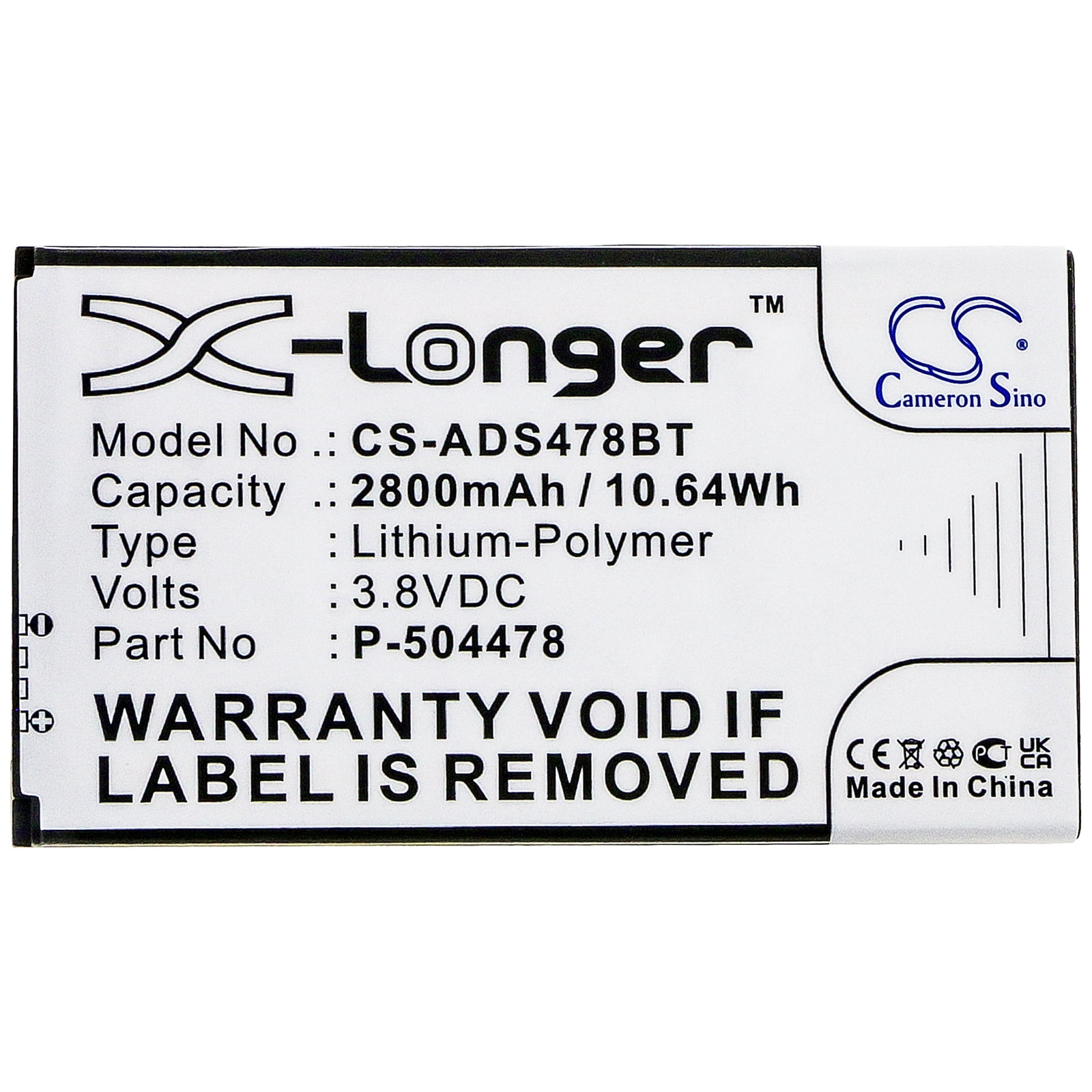 Adt Panel Battery Replacement Battery For ADT Command Keypad | 3000mAh 3.8V Li-Polymer | P-504478 Compatible Security Panel Low