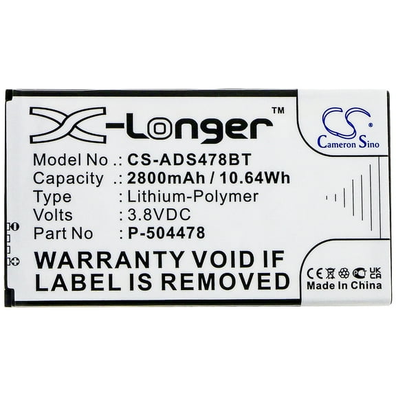Replacement Battery for ADT P-504478 Command Secondary Color Touchscreen Keypad 2800mah