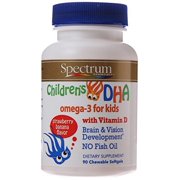 Spectrum Essentials Childrens DHA Chewables, Strawberry Banana, 90 Ct