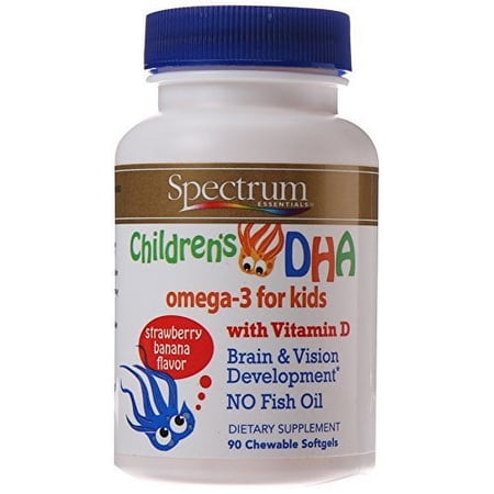 Spectrum Essentials Childrens DHA Chewables, Strawberry Banana, 90 Ct