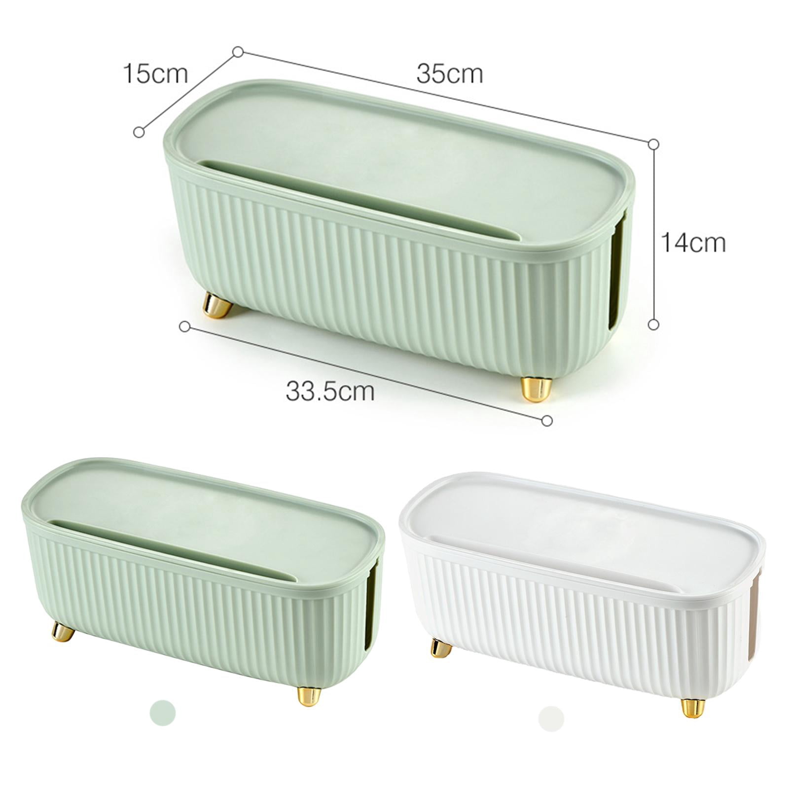 Cable Management Box, Hide & Conceal Electrical Cable Storage Box, Cord Holder for Home And Office, White