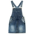 thumbnail image 1 of KIDSCOOL SPACE Jupe pour Petites Filles, Denim Doux et Extensible, Robe d'Été, Bleu Profond, 7-8 Ans, 1 of 7