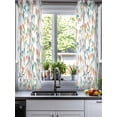 thumbnail image 2 of Teal Orange Eucalyptus Sheer Curtains 39 Inch Length 2 Panels Set for Living Room/Bedroom, Weeping Botanical Leaves Kitchen Curtains Grommet Semi-Sheer Curtains Drapes Window Treatments 27.5"x39"x2, 2 of 7