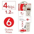 thumbnail image 3 of Elink EL-674 - Barre d'Alimentation à 6 Prises avec Parasurtenseur, 4 Pieds, Blanc, 3 of 3