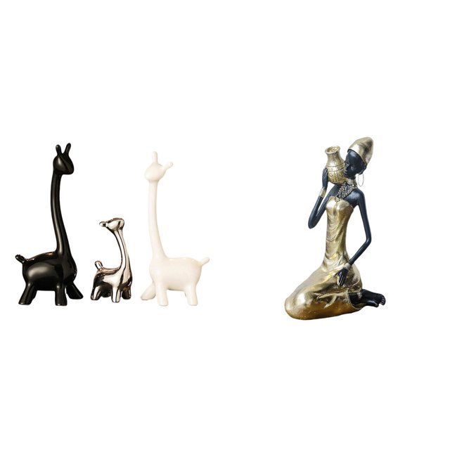 Estatua de ciervo alce,Estatua de jirafa de cerámica,adorno moderno para decoración del hogar,Estatua de la dama,Estatua de dama tribal africana,artesanías de cafetería hechas a mano,Adorno