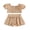 Khaki, variant on Cenuakty Toddler Newborn 6M 12M 18M 24M 2T 3T Girl Summer Outfits Solid Color Short Sleeve Buttons Waffle Tops and Pleated Shorts 2Pcs Clothes Set