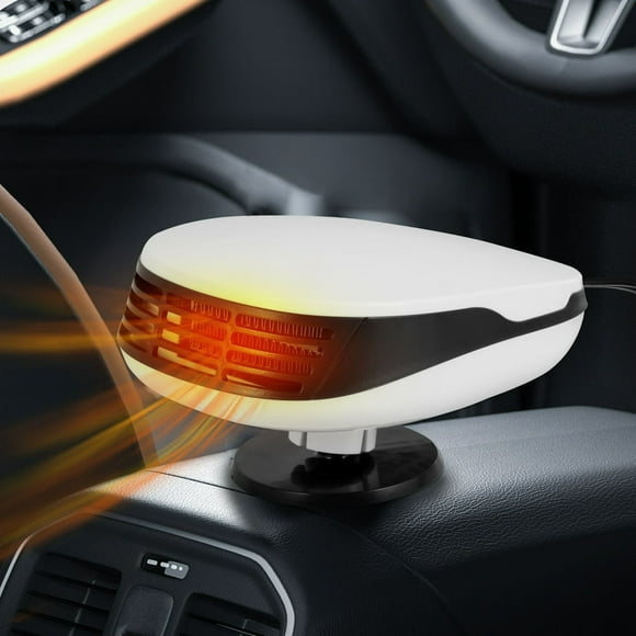 Pare-Brise Déboucheur et Dégivreur Chauffage de Voiture 2 en 1 Chauffage et Refroidissement Rapide Ventilateur pour Voiture 12V Blanc