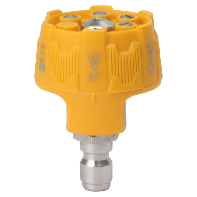 Boquilla de pulverización para hidrolavadora 6 en 1, multifuncional, ajustable, con conector de 1/4, punta de conexión amarilla