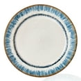 thumbnail image 4 of Elegant and Modern Stoneware Scroll Dinnerware Set for Hosting Parties and Events - Blue Swirl, 16 Piece, 4 of 8