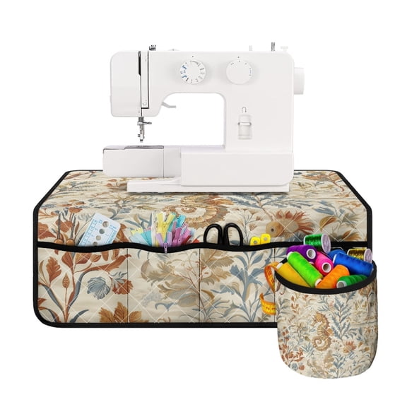 HELLHERO Fall Sewing Machine Mat Seahorse Ocean Plants Storage Bag Easy Storage Foldable for Travelling and Sewing Classes