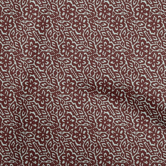 oneOone Cotton Cambric Brown Fabric Asian Dabu Print Dress Material Fabric Print Fabric By The Yard 56 Inch Wide