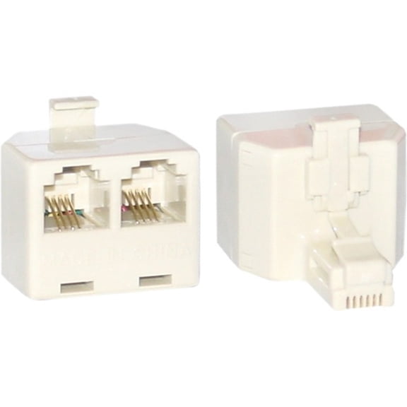 CableWholesale Phone Splitter (Straight), RJ11 6P4C Male to 2 RJ11 6P4C Female