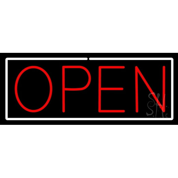 Open LED Neon Sign 13 x 32 - inches, Clear Edge Cut Acrylic Backing, with Dimmer - Bright and Premium built indoor LED Neon Sign for storefront.
