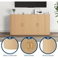 thumbnail image 4 of 63" Buffet Sideboard Cabinet with Storage, Fluted Accent Credenza with Adjustable Shelves, Modern Sideboard Cabinet with Curvy Edge, Console Table for Living Room, Dining Room, Kitchen or Entryway, 4 of 7