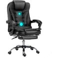 thumbnail image 1 of Silla Ejecutiva Ergonómica con Altura Ajustable de Escritorio Sillón para Oficina con 2 Puntos de Masajes Y Reposapies con Ruedas Giratorias 360 Grados Lumax  Color Negro, 1 of 7