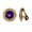 Blue, variant on 1928 Jewelry Women's Flower Decal Stone Round Clip On Earrings