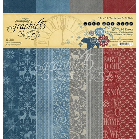 UPC: 0810070162733 | Graphic 45 Double-Sided Paper Pad 12 X12  16/Pkg-Let s Get Cozy Patterns & Solids