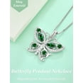thumbnail image 6 of VESITIM 925 Sterling Silver Butterfly Pendant Necklace for Women Created Emerald Birthstone Jewelry for Mother's Day/Birthday Gifts, 6 of 7
