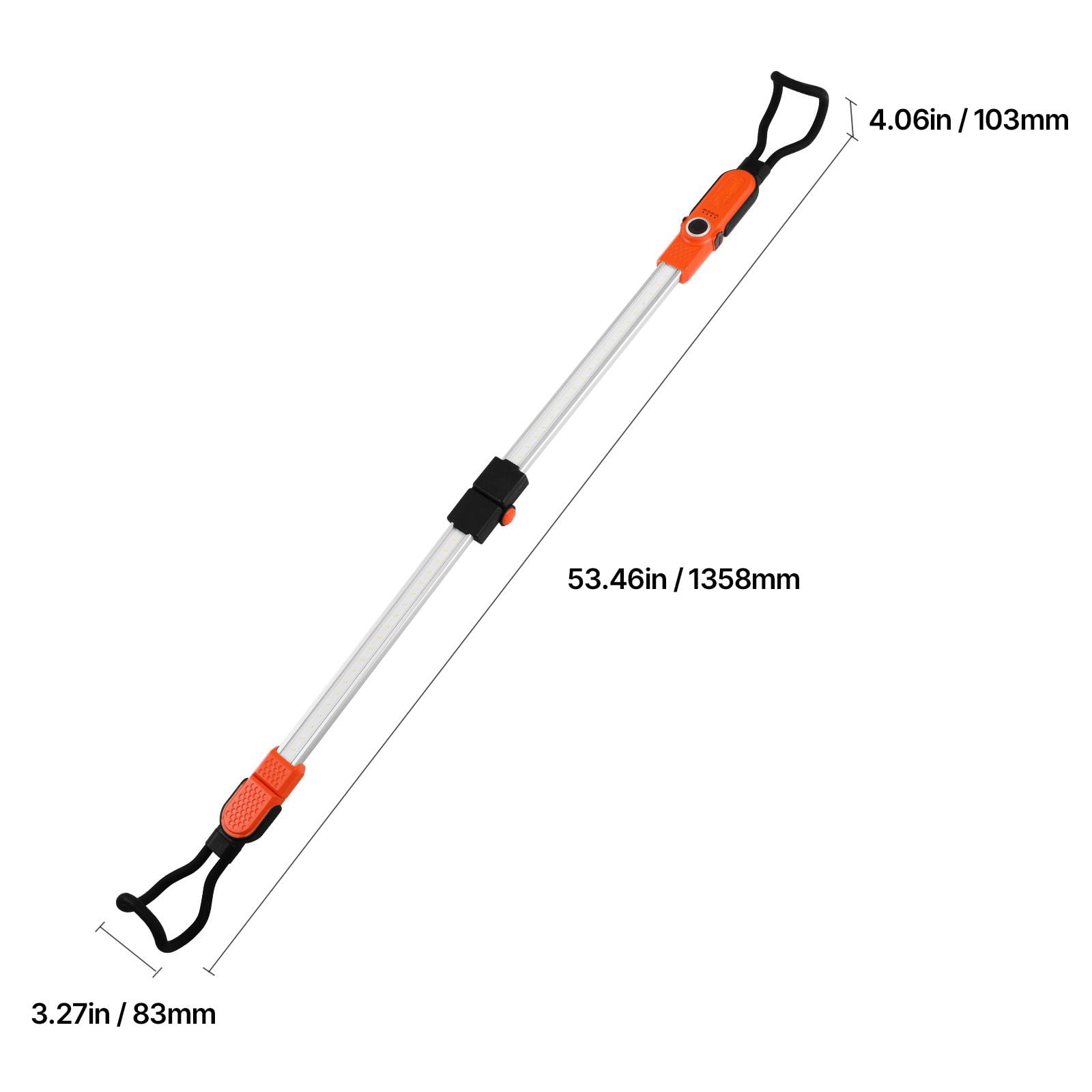 Under Hood Work Light 2300LM Retractable 51-74 Inch 6000mAh Battery 3 Brightness Levels for Car Repair Camping