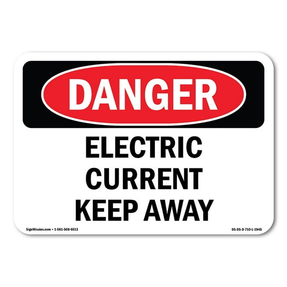 OSHA Danger Sign - Electric Current Keep Away | Plastic Sign | Protect Your Business, Construction Site, Warehouse & Shop Area |  Made in The USA